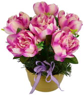 DOMMIO Bowl with peonies 27 × 25 cm pink - Artificial Flower