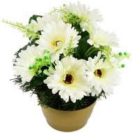 DOMMIO Miska s gerberami 25 × 25 cm krémové - Umělá květina