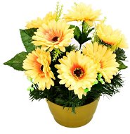 DOMMIO Miska s gerberami 25 × 25 cm světle oranžové - Umělá květina