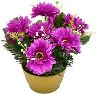 DOMMIO Miska s gerberami 25 × 25 cm fialové - Umělá květina