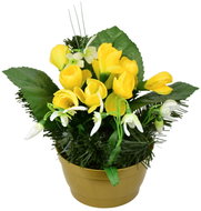 DOMMIO Bowl with yellow crocuses 23 × 25 cm - Artificial Flower