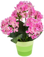 DOMMIO Hydrangea pink 5 flowers in ceramic pot 33 × 27 cm - Artificial Flower