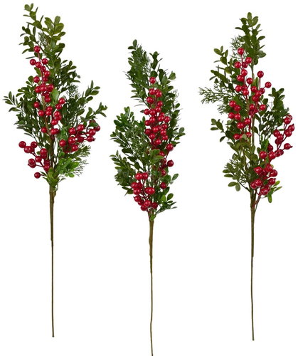 DOMMIO Branch decorated with blueberries and elderberries 70 cm, set of 3 - Artificial Flower - Main image