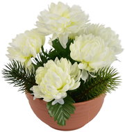 DOMMIO Autumn bowl with chrysanthemums 22 × 19 cm, cream - Decoration