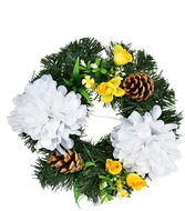 DOMMIO Autumn wreath with chrysanthemums, diameter 20 cm, white - Wreath