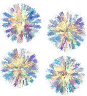 DOMMIO Three-dimensional ball with rainbow effect, diameter 20 cm, 4 pcs - Christmas Ornaments