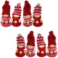 DOMMIO Knitted dolls red 8 cm, 4 pcs in box, set of 2 - Christmas Ornaments