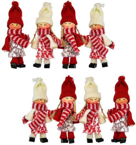 DOMMIO Knitted dolls with legs 10 cm, 4 pcs in box, set of 2 - Christmas Ornaments - Main image