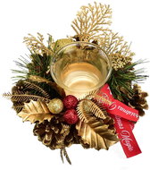 DOMMIO Christmas candle holder - cone, gold, 15 cm - Christmas Candlestick