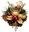 Pine cone, red/gold, 15 cm