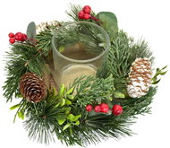 DOMMIO Christmas candle holder - with eucalyptus, 8 × 20 cm - Christmas Candlestick