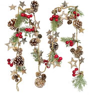 DOMMIO Garland - with elderberries and stars, 150 cm - Garland