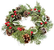 DOMMIO Christmas wreath - pine cone with holly, 26 cm - Wreath