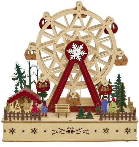 DOMMIO LED carousel, 3 × AA, 28,5 × 28 cm - Christmas Decoration - Main image