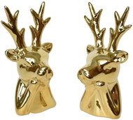 DOMMIO Ceramic deer, gold, 13,5 cm, set of 2 - Christmas Decoration