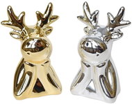 DOMMIO Ceramic reindeer, gold and silver, 11 cm, set of 2 - Christmas Decoration