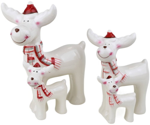 DOMMIO Reindeer with reindeer, 17 cm and 13 cm, set of 2 - Christmas Decoration - Main image