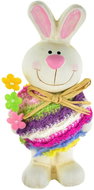 DOMMIO Velikonoční dekorace - Zajíček keramický ve svetru s kytičkou, 14 cm - Easter Decoration