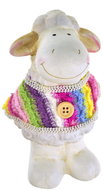 DOMMIO Easter decoration - Ceramic sheep in sweater, 13 cm - Easter Decoration