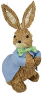 DOMMIO Velikonoční dekorace - Slámový zajíc v modrém kabátku, 39 cm - Easter Decoration