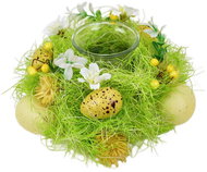 DOMMIO Spring candle holder with eggs and decoration diameter 17 cm - Wreath