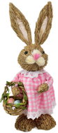 DOMMIO Easter decoration - Straw rabbit with cupcake, 33 × 13 cm - Easter Decoration