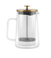 Vialli Design Konvice French Press, dvoustěnná 1000 ml, zlatá_DIVA 9286