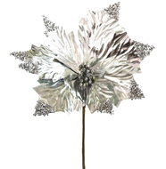Dommio Poinsettia silver O30 cm - Artificial Flower
