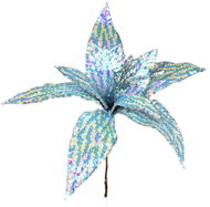 Dommio Poinsettia shimmering turquoise O30 cm - Artificial Flower