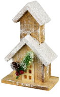 DOMMIO Christmas decoration - little church with LED light, 19 cm - Christmas Decoration