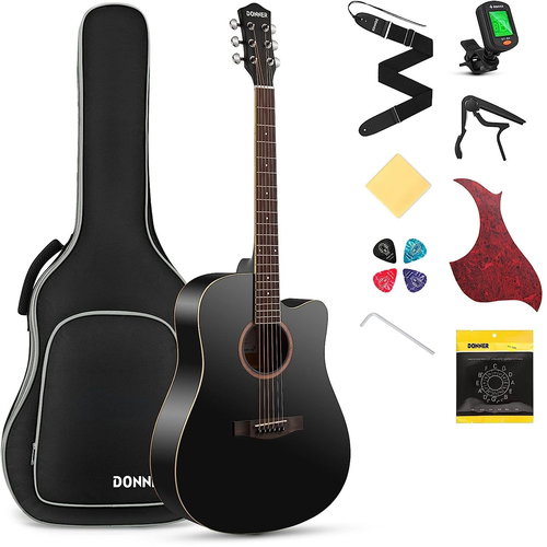 Donner DAG-1CB - Black - Acoustic Guitar - Main image