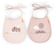 DONE BY DEER Tiny Happy clouds pocket bibs, pink, 2 pcs - Bib