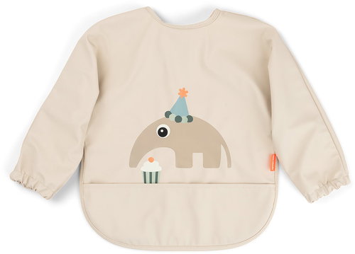 DONE BY DEER Celebration long-sleeved pocket bib, sand - Bib - Main image