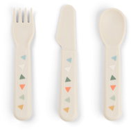 DONE BY DEER Foodie Celebration cutlery set, sand - Children's Cutlery