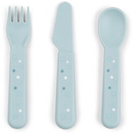 DONE BY DEER Foodie Happy dots cutlery set, blue - Children's Cutlery