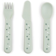 DONE BY DEER Foodie Happy dots cutlery set, green - Children's Cutlery