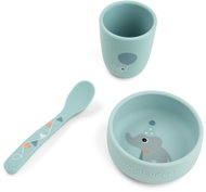 DONE BY DEER First mealtime set Stick&Stay Celebration, blue - Children's Dining Set