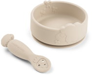 DONE BY DEER Stick&Stay Sheepy training tableware set, sand - Children's Dining Set