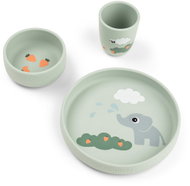 DONE BY DEER Stick&Stay Elphee tableware set, green - Children's Dining Set