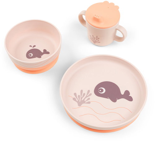 DONE BY DEER Foodie suction dinner set Wally, pink - Children's Dining Set - Main image
