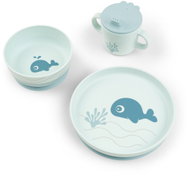 DONE BY DEER Foodie Wally suction dinner set, blue - Children's Dining Set