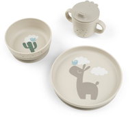 DONE BY DEER Foodie Lalee suction tableware set, sand - Children's Dining Set