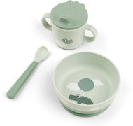 DONE BY DEER Foodie Happy clouds first meal set with suction cup, green - Children's Dining Set