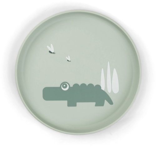 DONE BY DEER Foodie Croco plate, green Main image DONE BY DEER Foodie Croco plate, green - Children's Plate - Main image