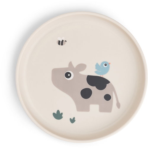 DONE BY DEER Foodie Tiny farm plate, sand - Children's Plate - Main image
