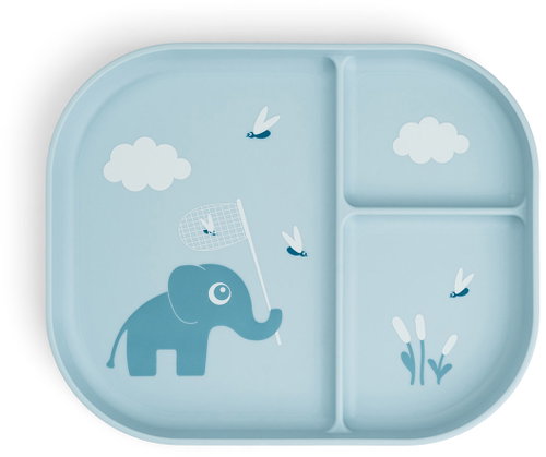 DONE BY DEER Foodie Elphee compartment plate, blue - Children's Plate - Main image