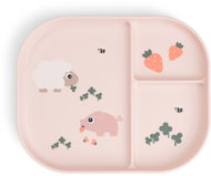 DONE BY DEER Foodie Tiny farm divided plate, pink - Children's Plate