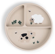 DONE BY DEER Stick&Stay Tiny farm suction plate, sand - Children's Plate