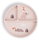 Playground suction divided plate, pink