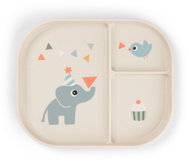 DONE BY DEER Foodie Celebration divided plate, sand-coloured - Children's Plate